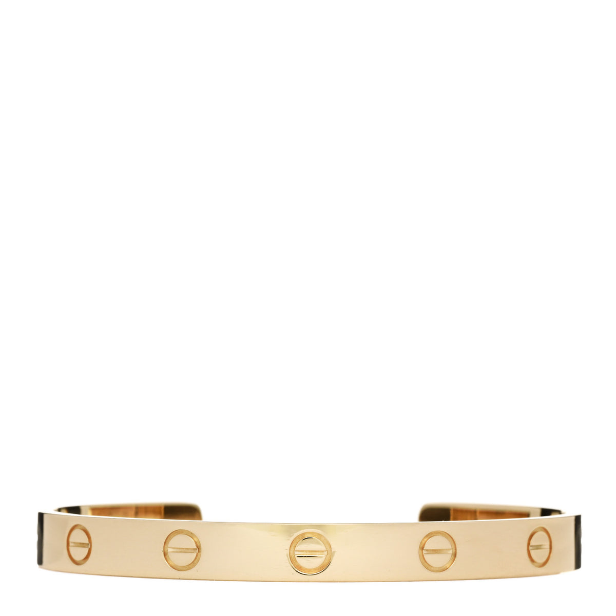 18K Yellow Gold LOVE Cuff Bracelet 17