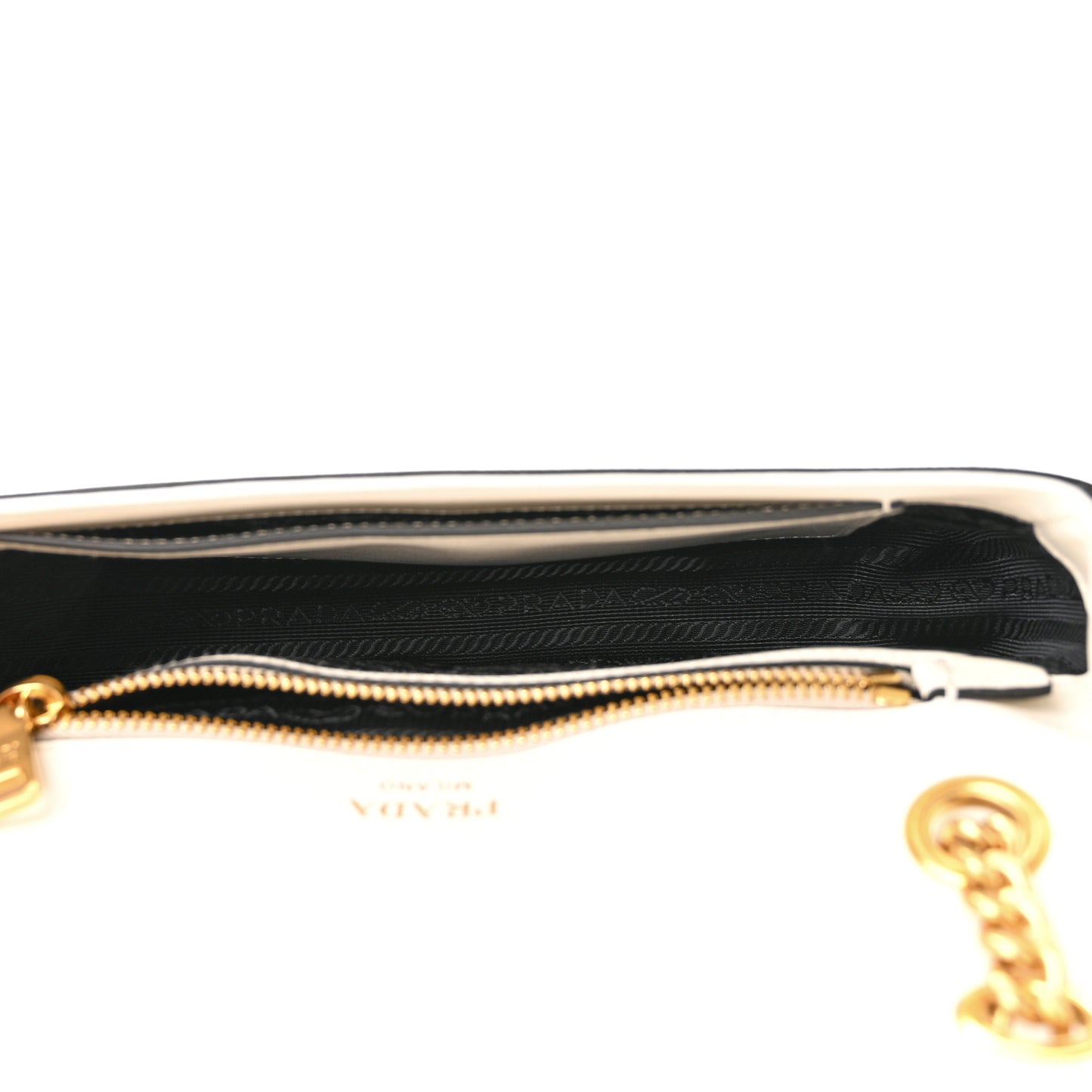 Saffiano Flap Shoulder Bag Bianco