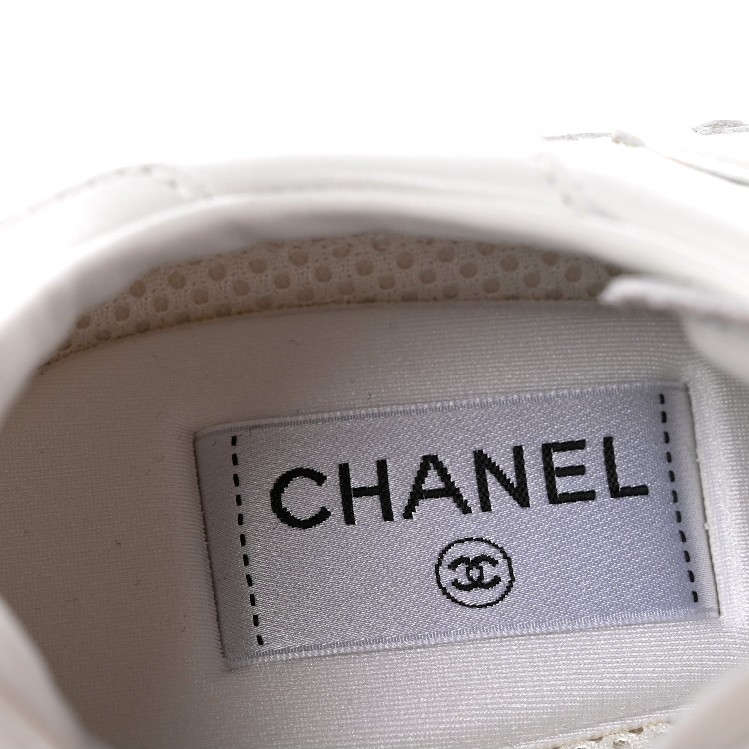 Chanel Calfskin Womens CC Sneakers 38 White 8 of 10