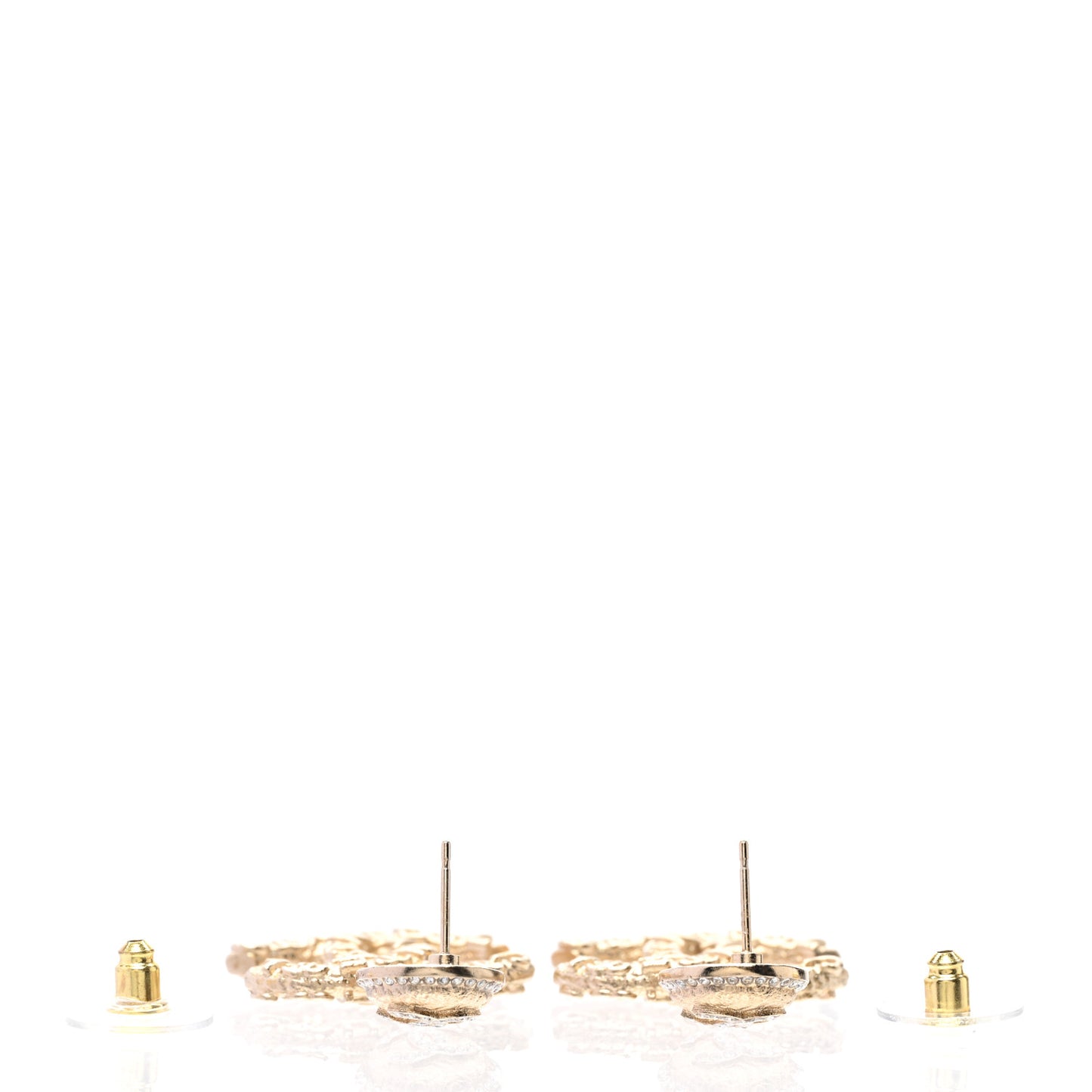 Crystal CC Drop Logo Earrings Gold