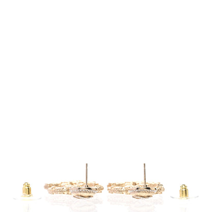 Chanel Crystal CC Drop Logo Earrings Gold 3 of 5