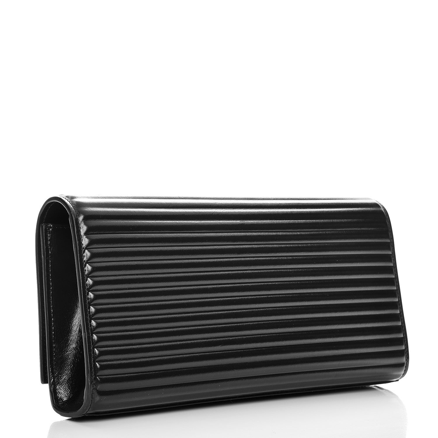 Saint Laurent Ribbed Calfskin Opium Monogram Clutch Black 2 of 8