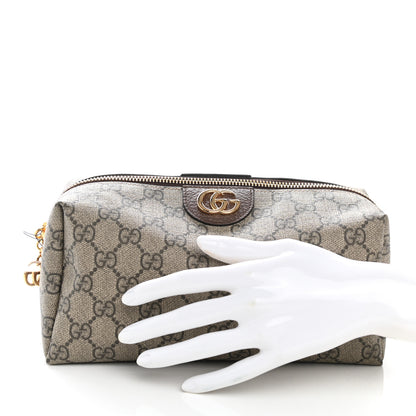 Gucci Soft GG Supreme Monogram Calfskin Large Ophidia Cosmetic Case Beige Ebony New Acero 2 of 7