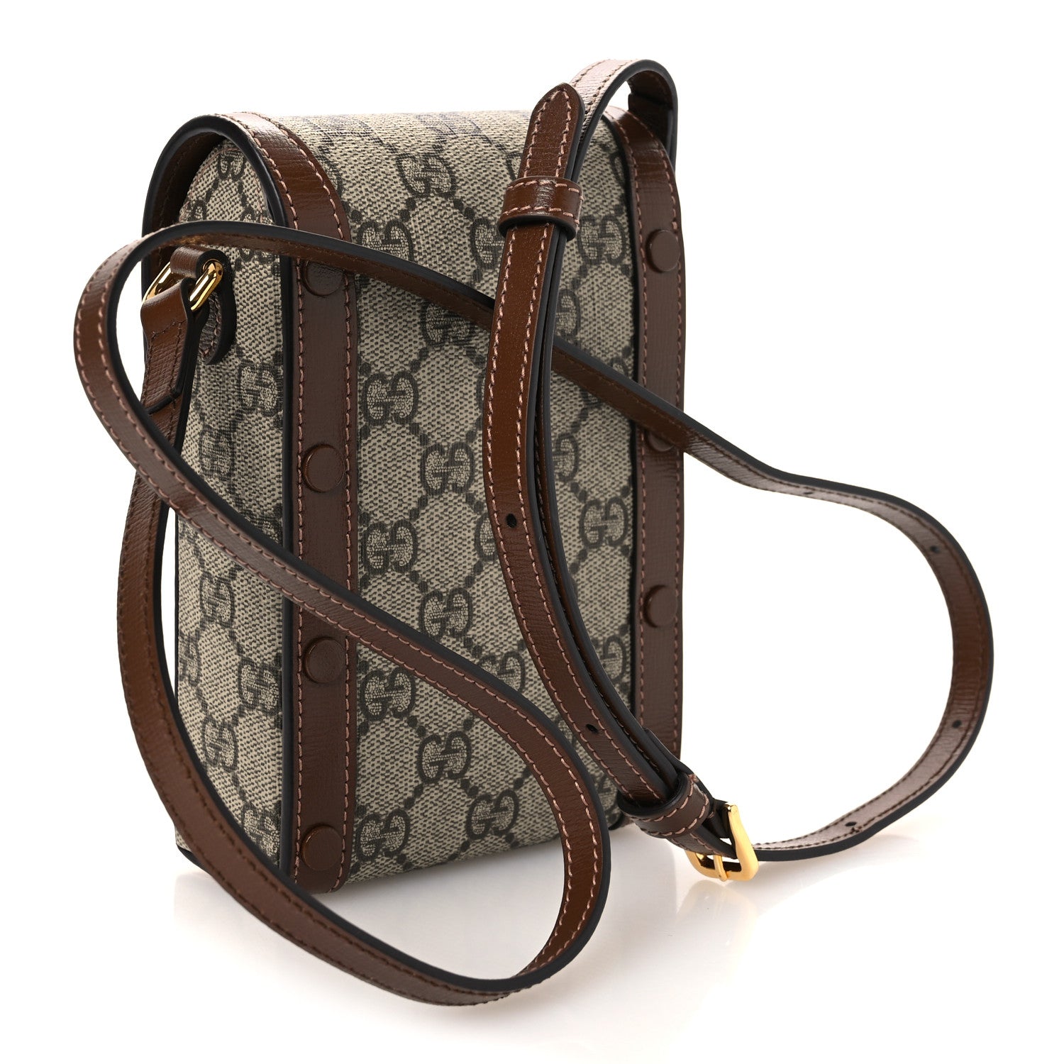 Gucci GG Supreme Monogram Mini Horsebit 1955 Crossbody Bag Beige Brown Sugar 3 of 11
