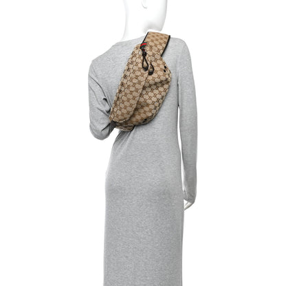 Gucci Monogram Large Belt Bag Beige Dark Brown 2 of 9
