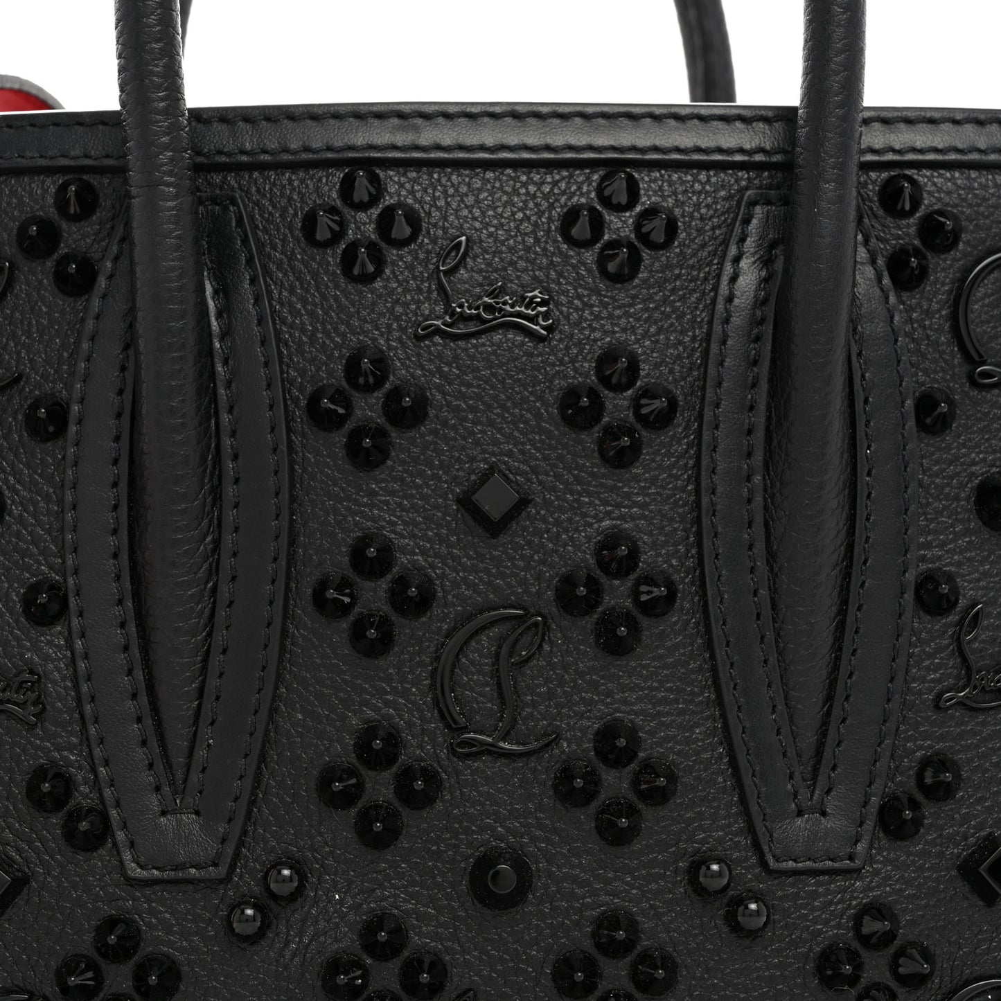 Calfskin Spikes Loubinthesky Mini Paloma Black