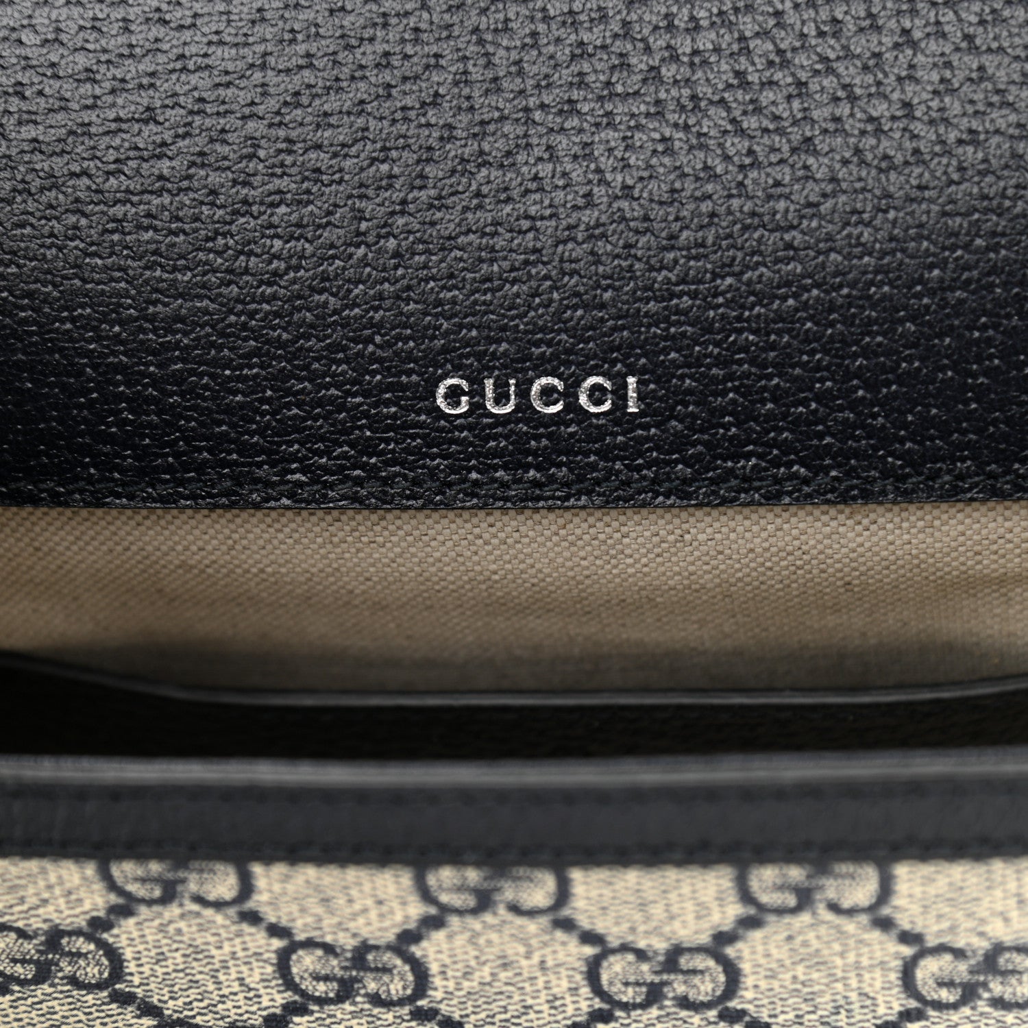 Gucci GG Supreme Monogram Textured Dollar Calfskin Web Mini Horsebit 1955 Shoulder Bag Beige Blue 5 of 10