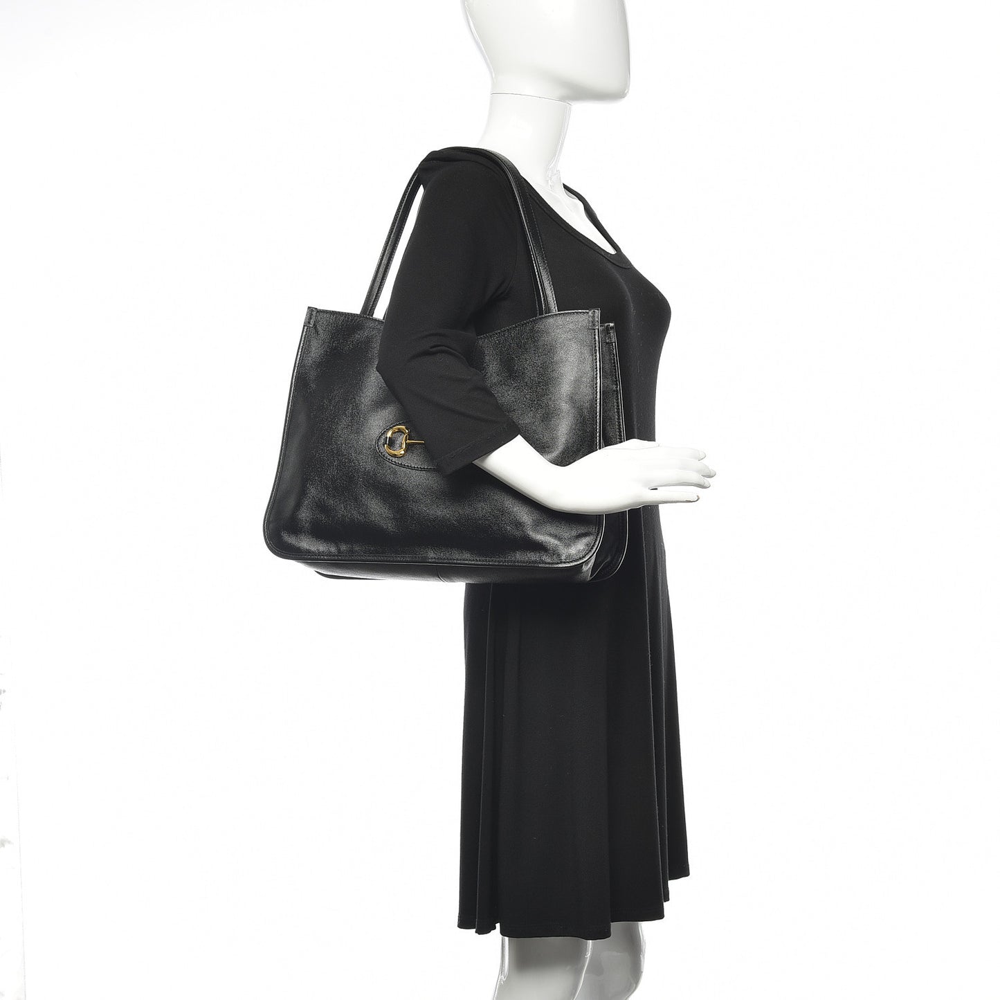 New Sakai Calfskin Lux Horsebit 1955 Tote Bag Black