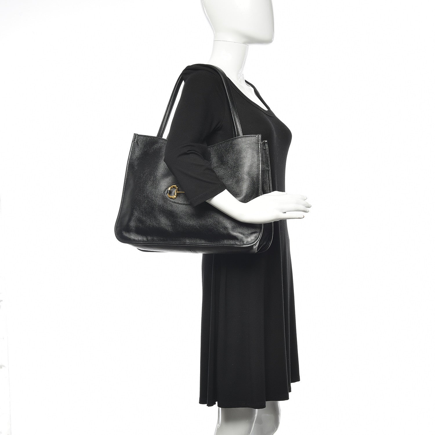 Gucci New Sakai Calfskin Lux Horsebit 1955 Tote Bag Black 2 of 9