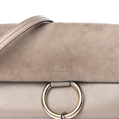 Chloe Suede Calfskin Small Faye Shoulder Bag Motty Grey 16 of 18