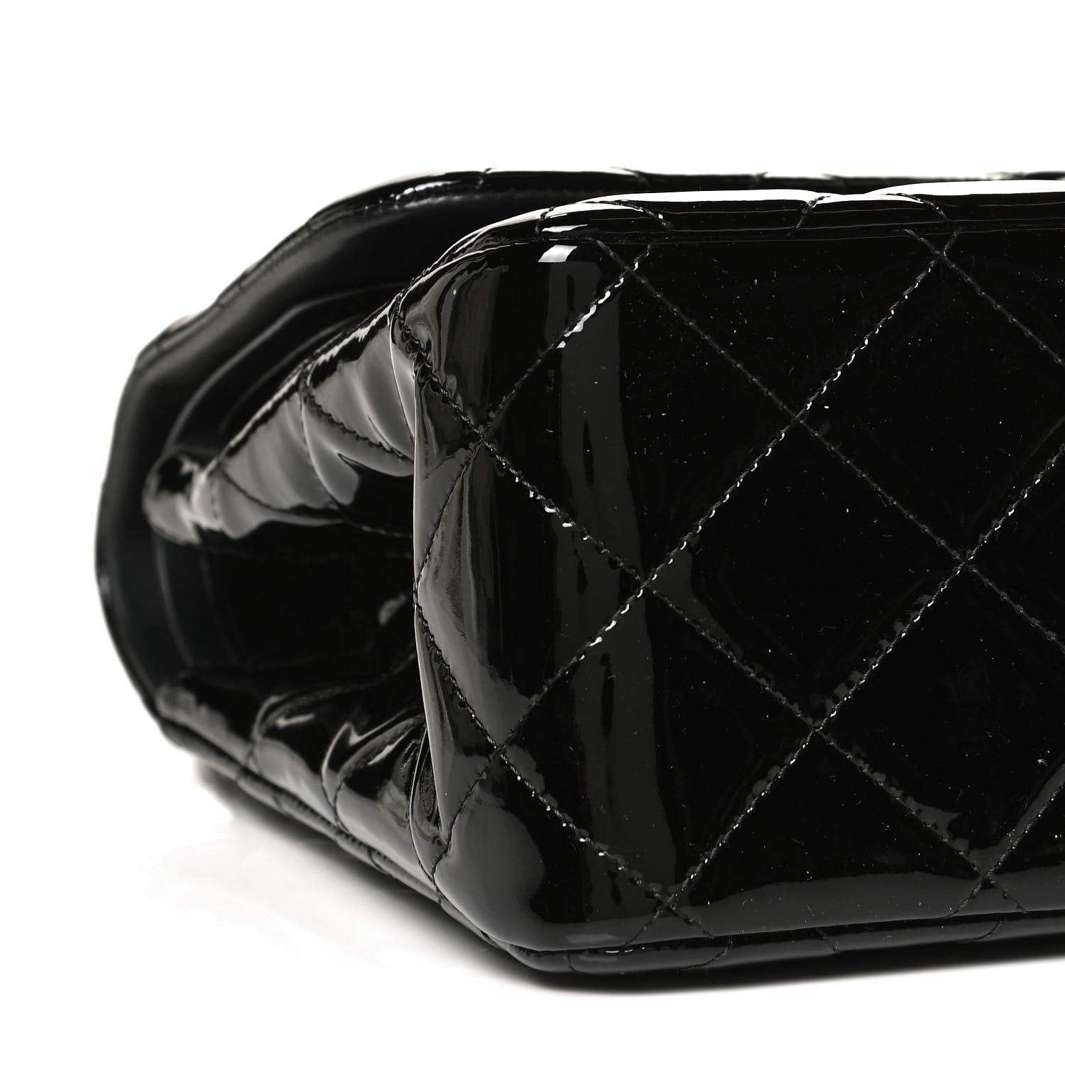 Chanel Patent Quilted Jumbo Double Flap Black 9 of 10