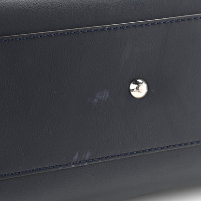 Fendi Vitello Seta Waves Bi-Color Medium Peekaboo Iconic Satchel Blue Notte Mostarda 7 of 20