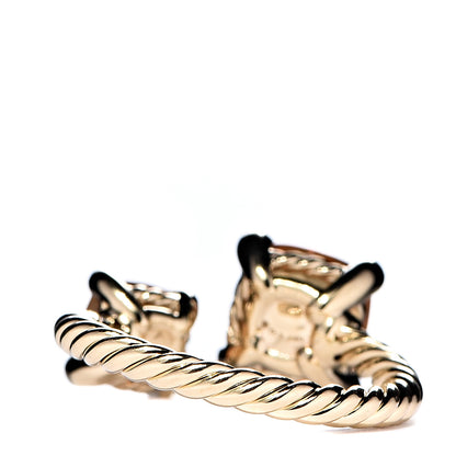 David Yurman 18K Yellow Gold Diamond Citrine Chatelaine Bypass Ring 55 7.25 4 of 5