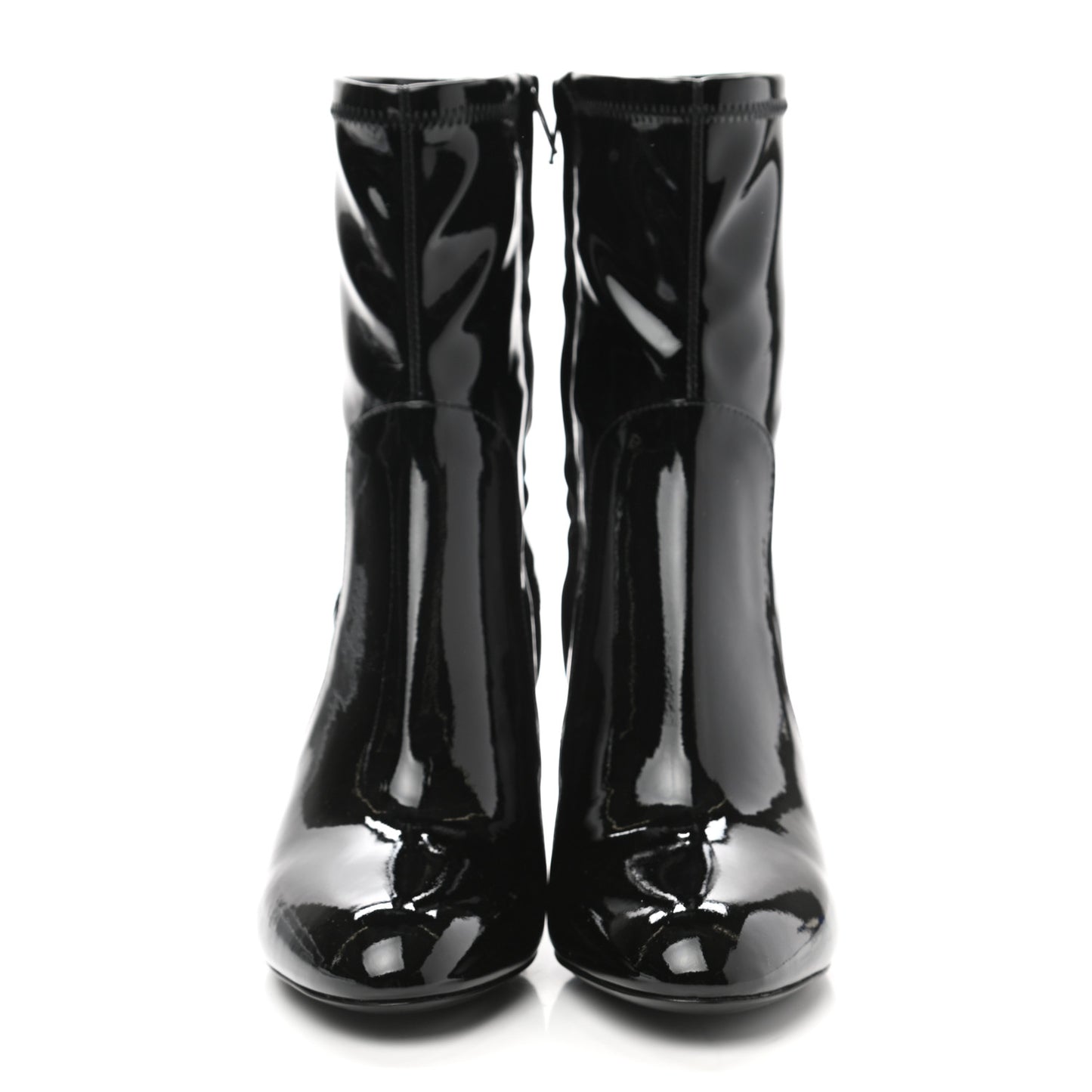 Patent Silhouette Ankle Boots 36 Black