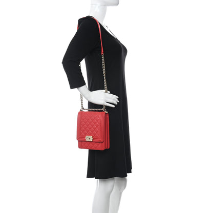 Chanel Calfskin Quilted North South Boy Flap Red 2 of 10