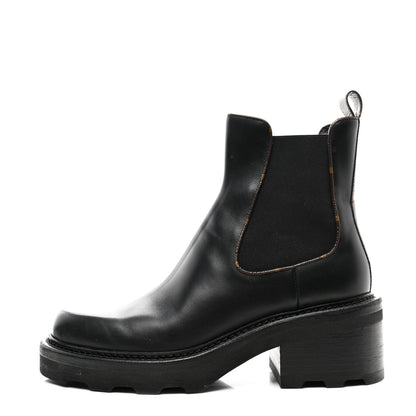 Louis Vuitton Calfskin Monogram Beaubourg Ankle Boots 40.5 Black 1 of 8