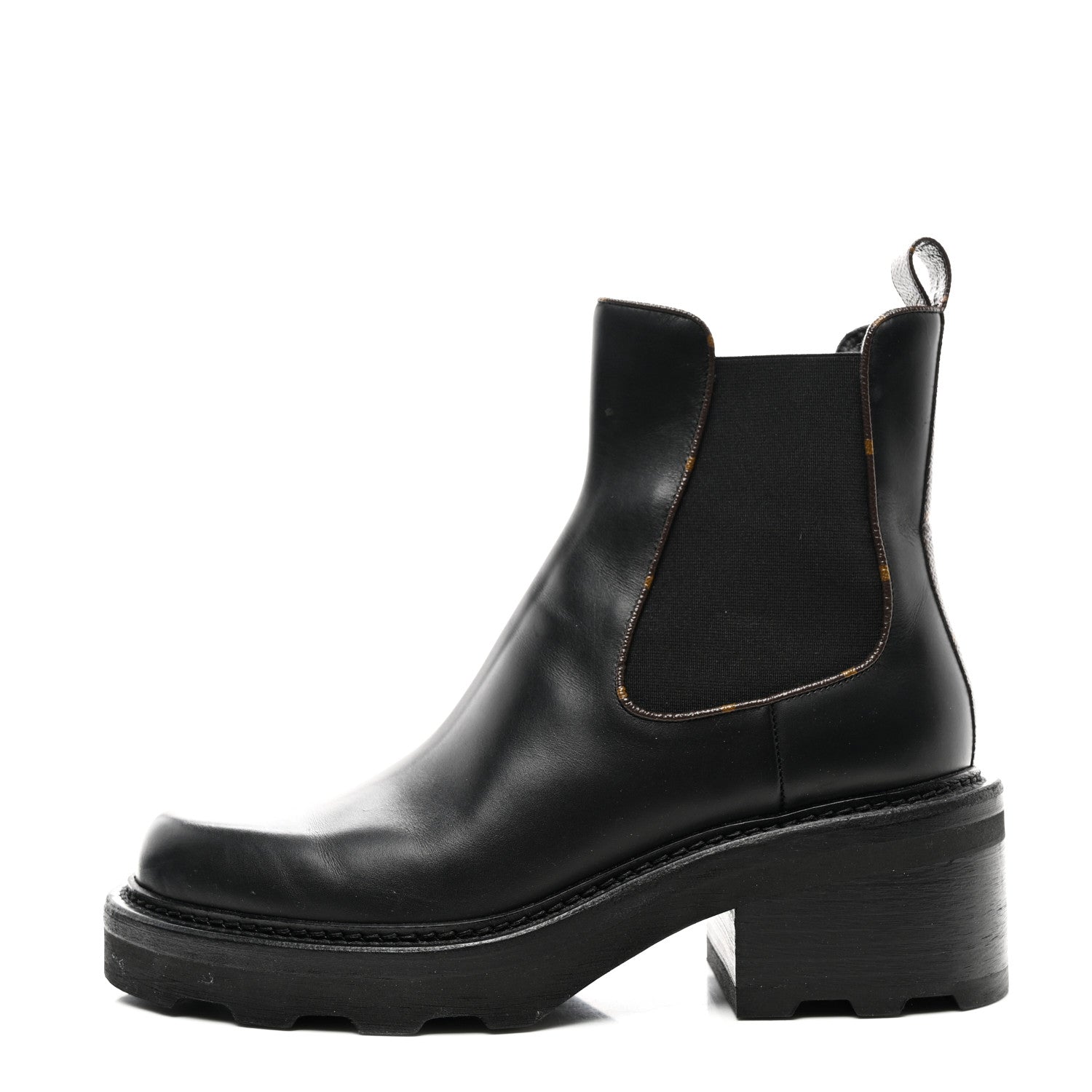 Louis Vuitton Calfskin Monogram Beaubourg Ankle Boots 40.5 Black 1 of 8