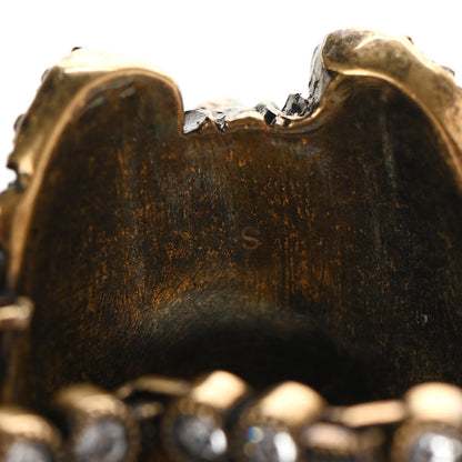 Gucci Metal Crystal Lion Head Bracelet S Aged Gold 5 of 8