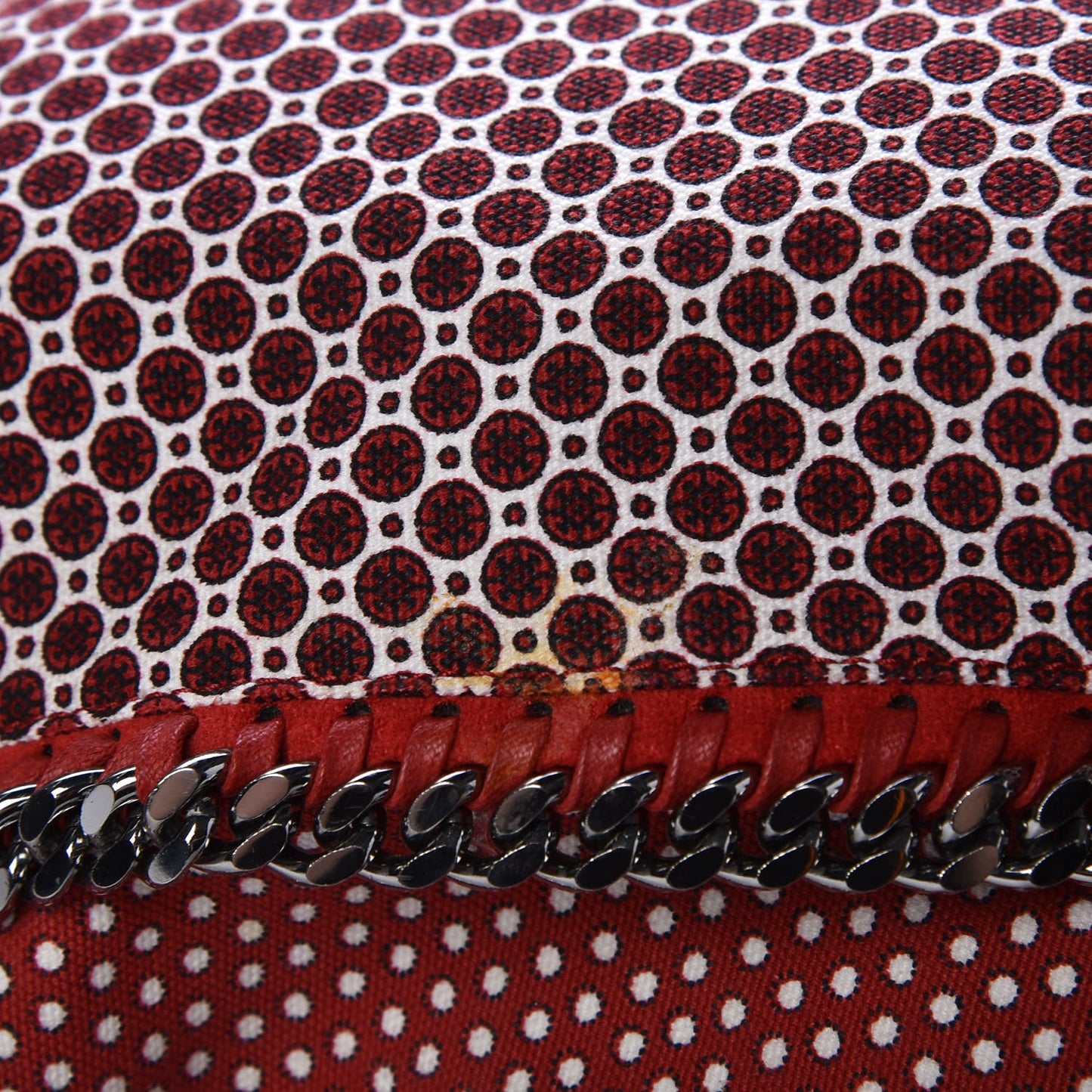 Cotton Canvas Printed Big Falabella Tote Red