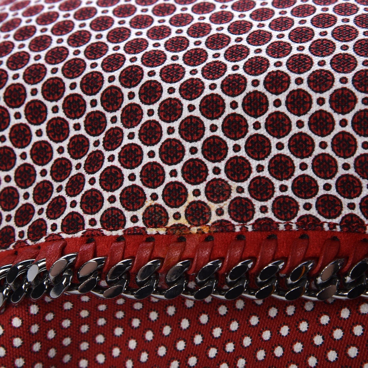Stella McCartney Cotton Canvas Printed Big Falabella Tote Red 9 of 9