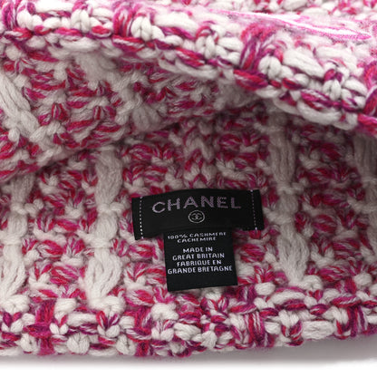 Chanel Cashmere CC Beanie Hat Pink Beige 5 of 5