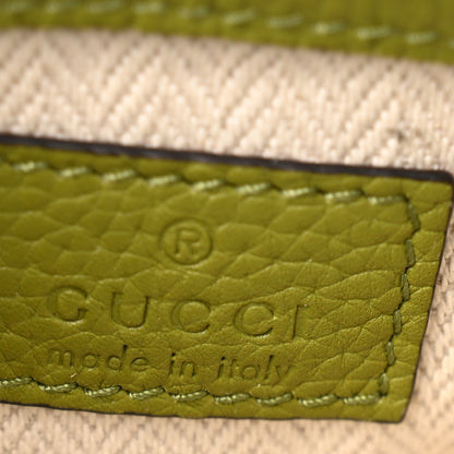 Gucci Pebbled Calfskin Mini B Shoulder Bag Olive Green 5 of 9