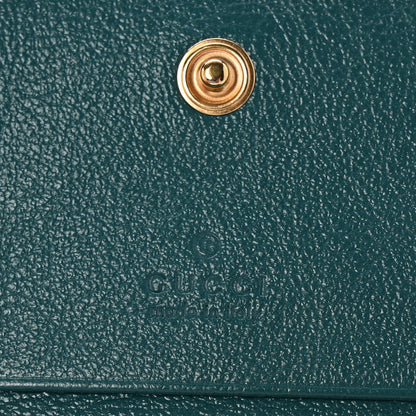 Gucci Azalea Calfskin Enamel Matelasse Diagonal Torchon GG Marmont Card Case Imperial Blue Pavone 6 of 9