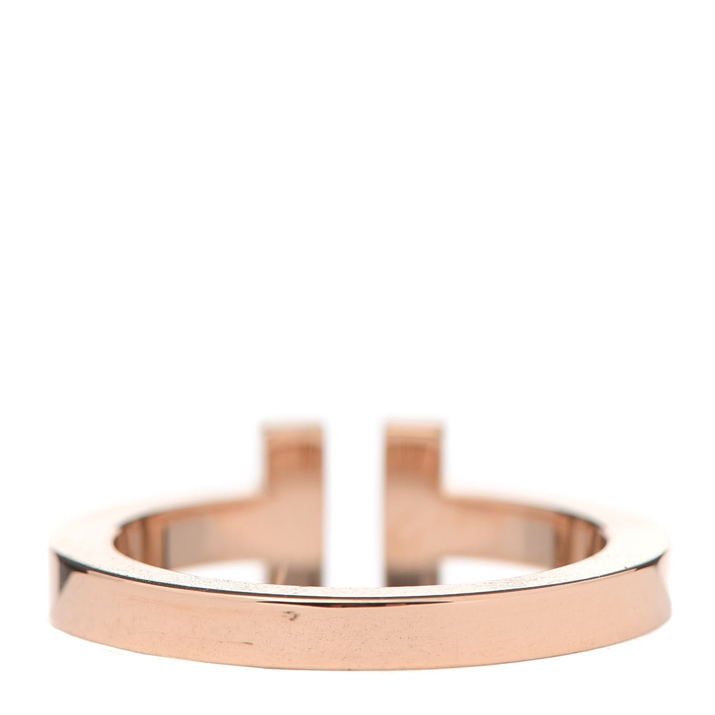 18K Rose Gold T Square Ring 58 8.25