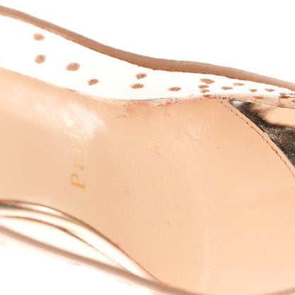 Christian Louboutin Rete Glitter Mini Specchio Strass Follies 100 Pumps 35.5 Pearl 9 of 10
