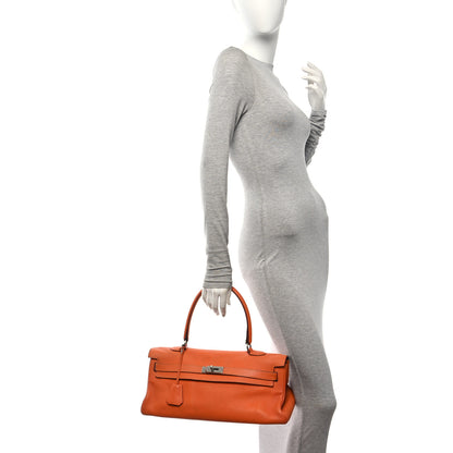 Hermes Taurillon Clemence Shoulder Kelly 40 Orange 2 of 14