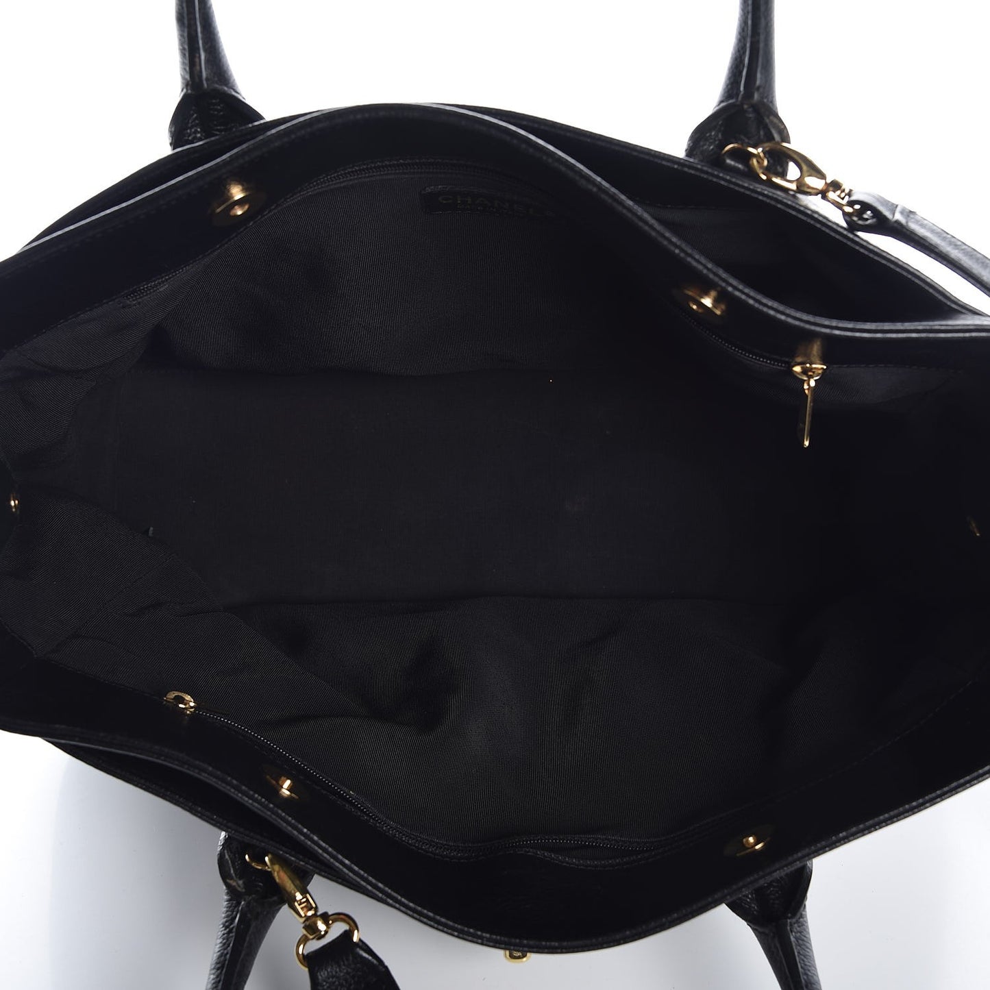 Calfskin Cerf Executive Shopper Tote Black