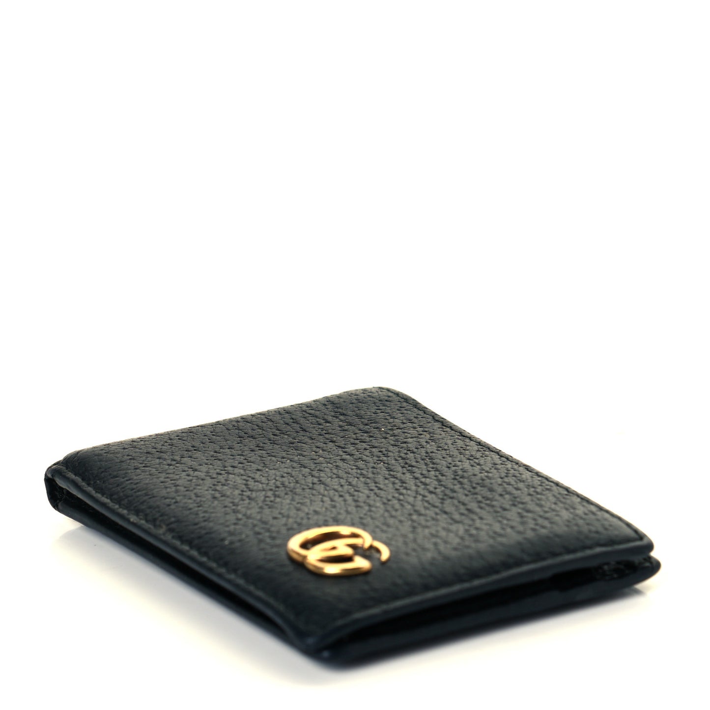 Calfskin Boar Effect GG Marmont Bi-Fold Wallet Black
