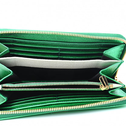Dolce & Gabbana Metallic Dauphine Zip Around Wallet Green 5 of 6