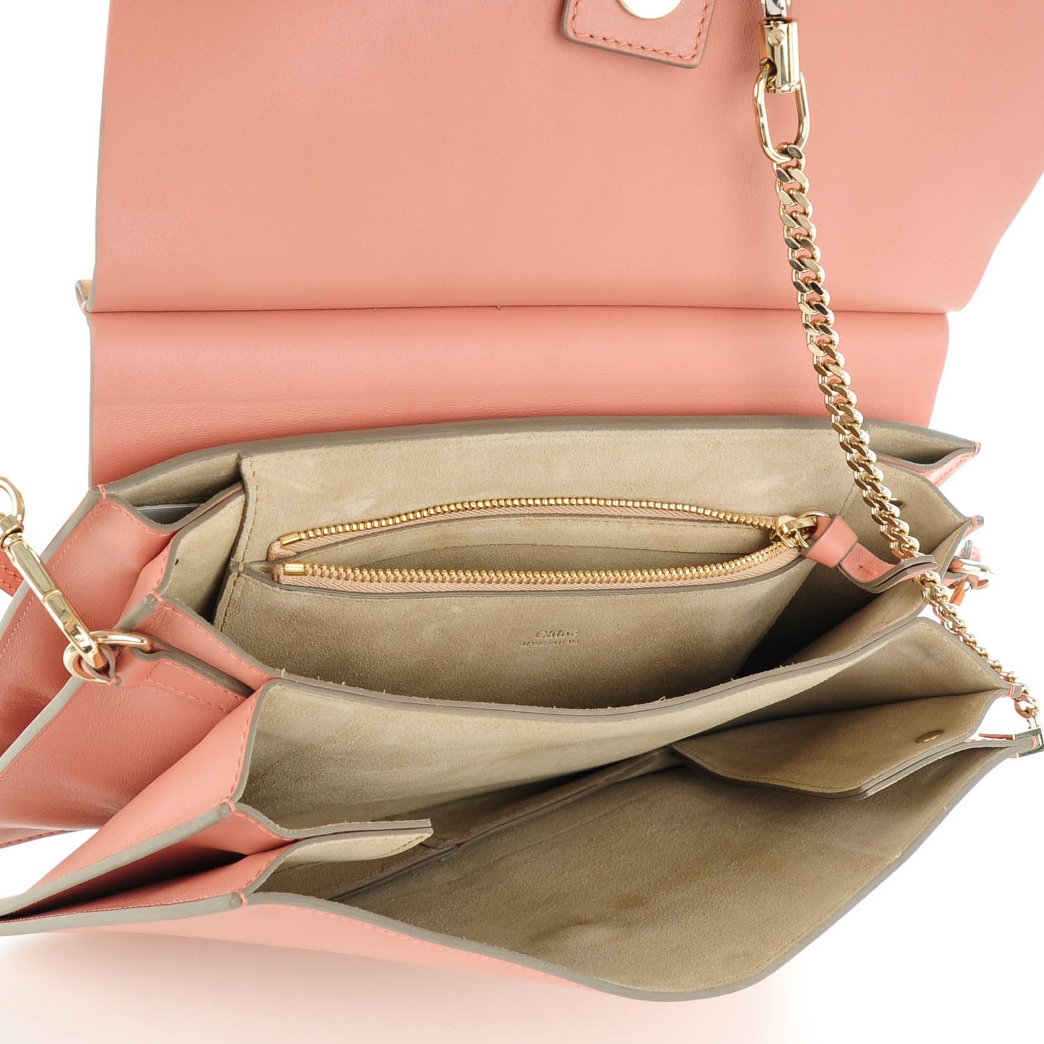 Chloe Suede Medium Faye Shoulder Bag Misty Rose 5 of 8