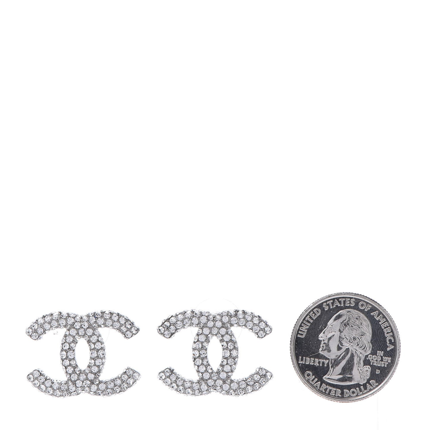 Crystal Large CC Earrings Silver