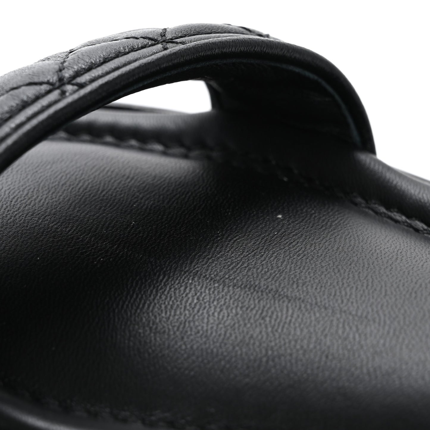Lambskin Quilted Platform Sandals 37 Black