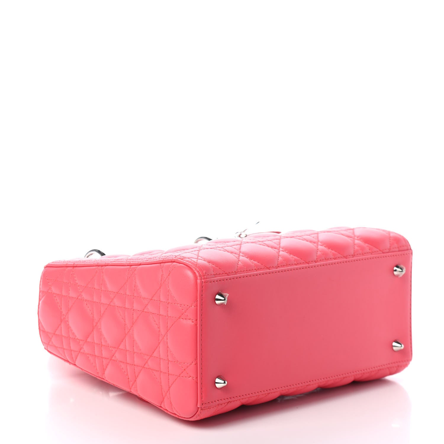 Christian Dior Lambskin Cannage Medium Lady Dior Coral 3 of 4
