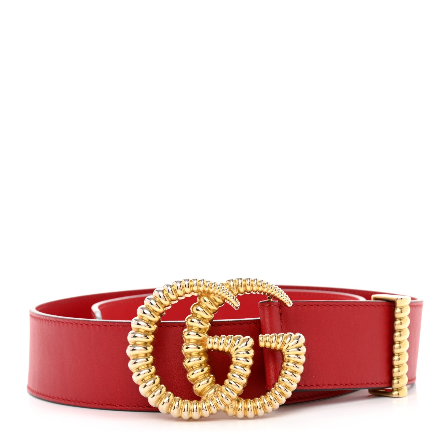 Gucci Moon Calfskin Torchon Double G 40mm Belt 80 32 Hibiscus Red 1 of 6