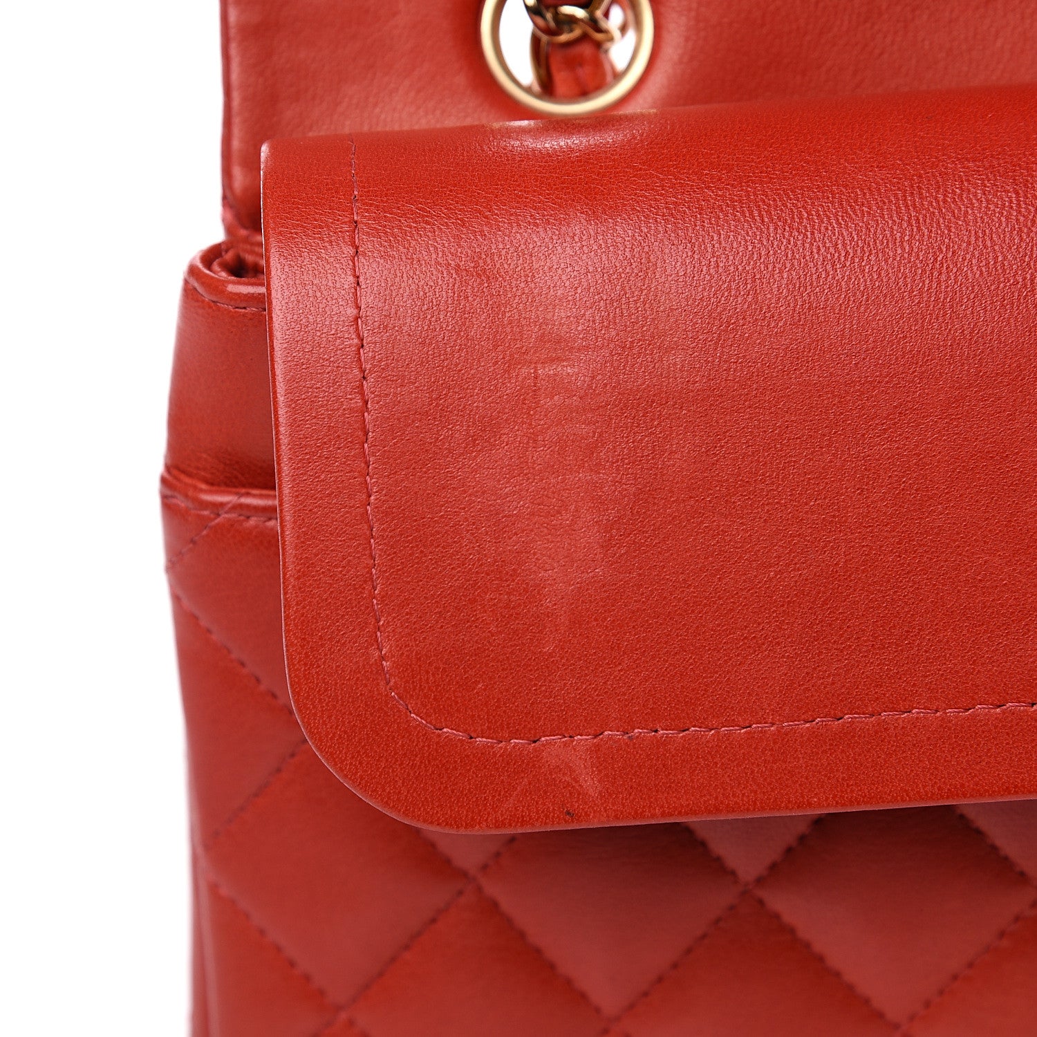 Chanel Lambskin Quilted Medium Double Flap Red 15 of 19