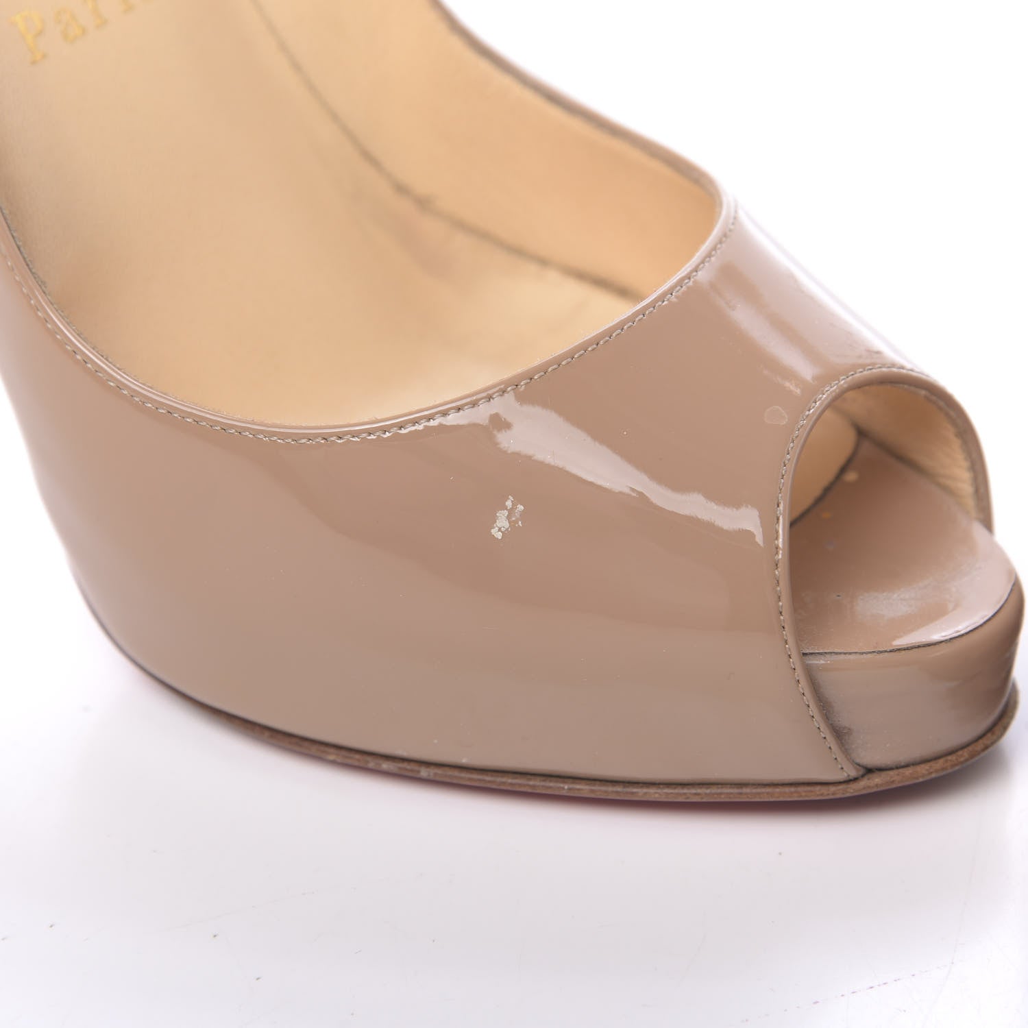 Christian Louboutin Patent Very Prive 120 Pumps 38 Nude 15 of 19