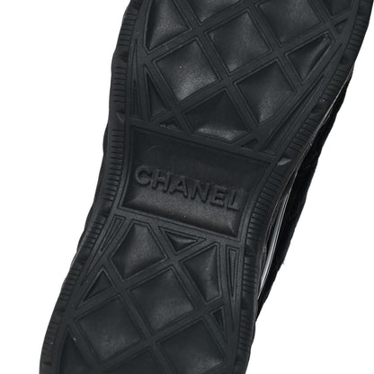 Chanel Suede Calfskin Mixed Fibers CC Sneakers 37.5 Black Dark Grey 7 of 11