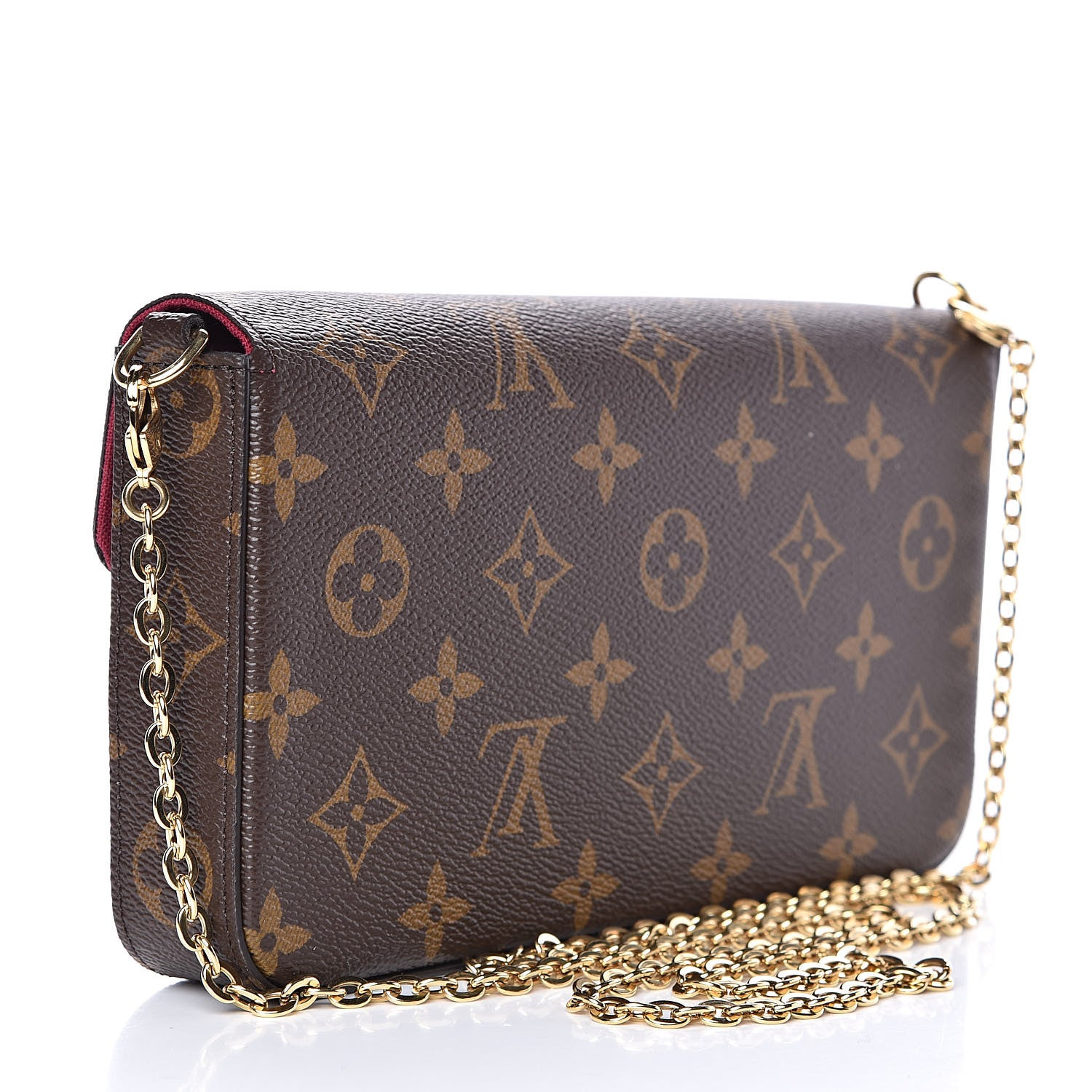 Louis Vuitton Monogram Pochette Felicie Chain Wallet Fuchsia 3 of 11