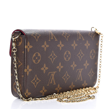 Louis Vuitton Monogram Pochette Felicie Chain Wallet Fuchsia 3 of 11