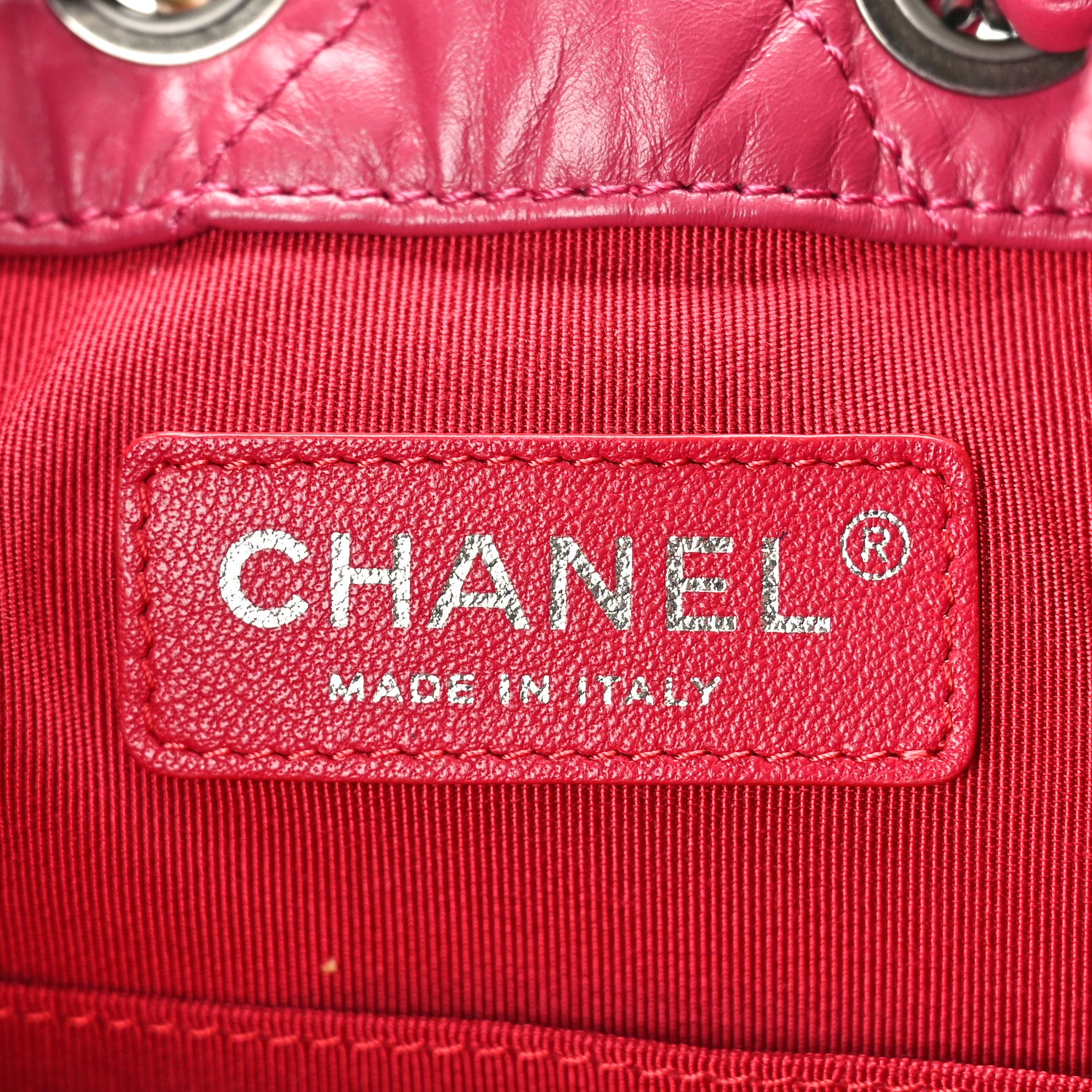 Chanel Aged Calfskin Chevron Quilted Small Gabrielle Backpack Dark Pink 7 of 10