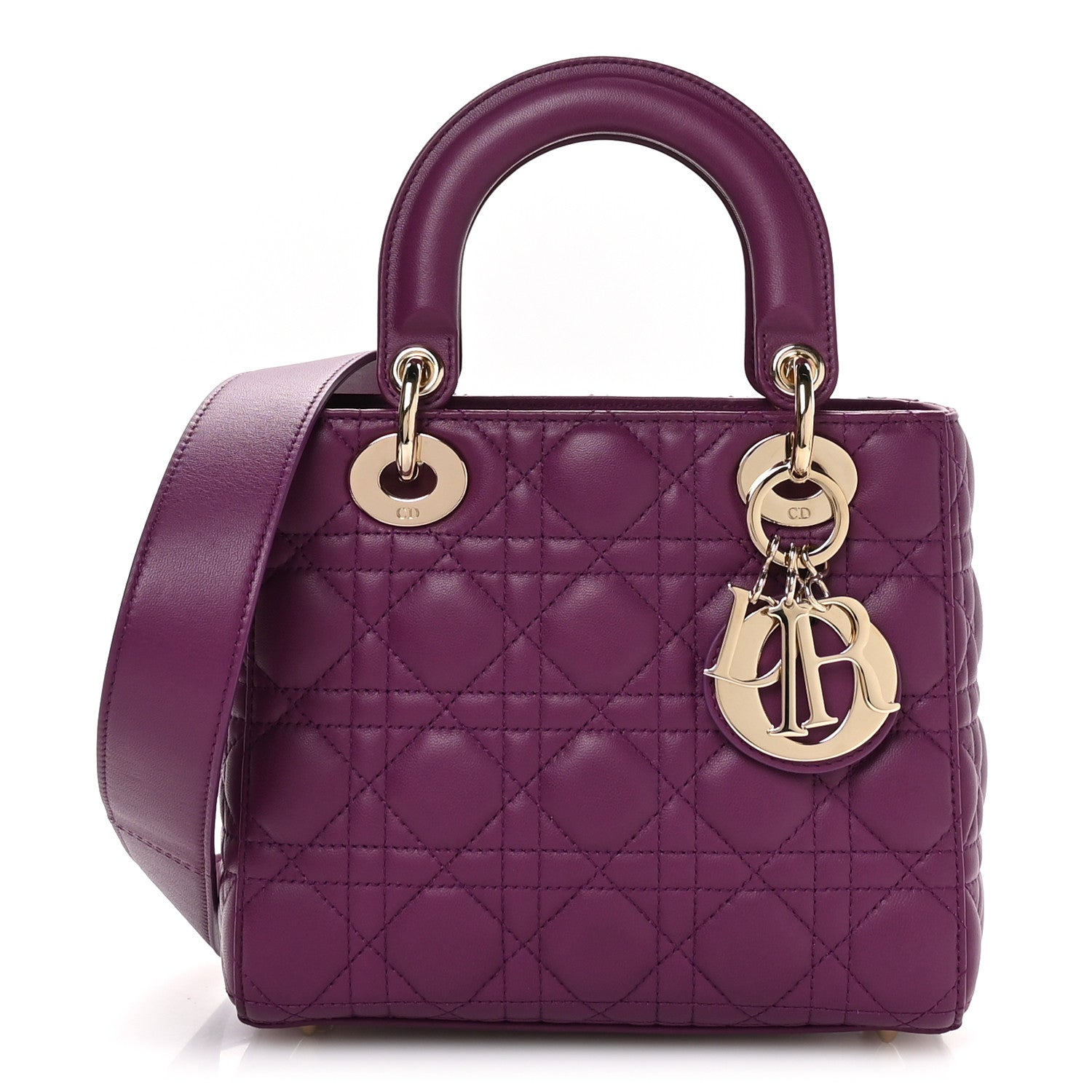 Christian Dior Lambskin Cannage Small My ABCDior Lady Dior Purple 1 of 10