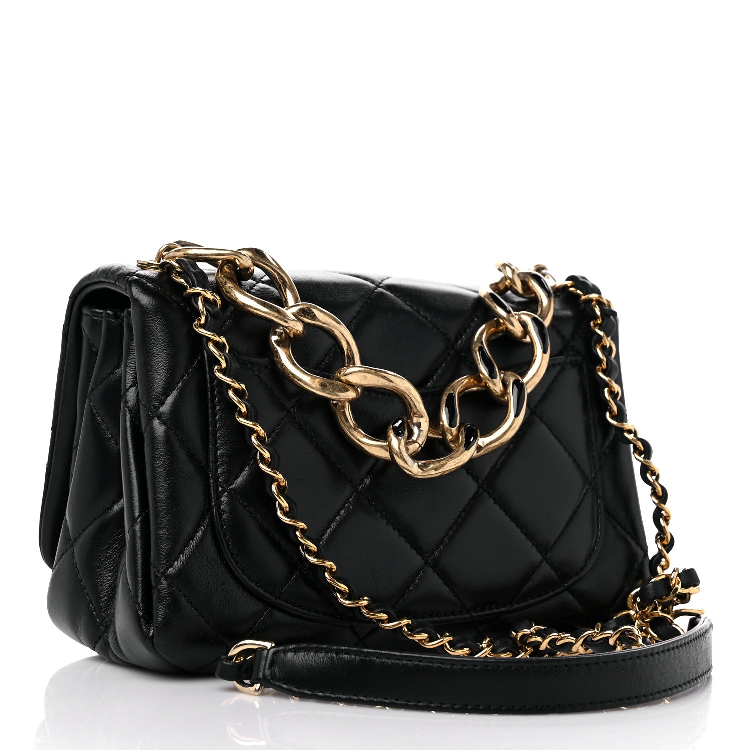 Chanel Lambskin Quilted Small Color Match Flap Black 3 of 13