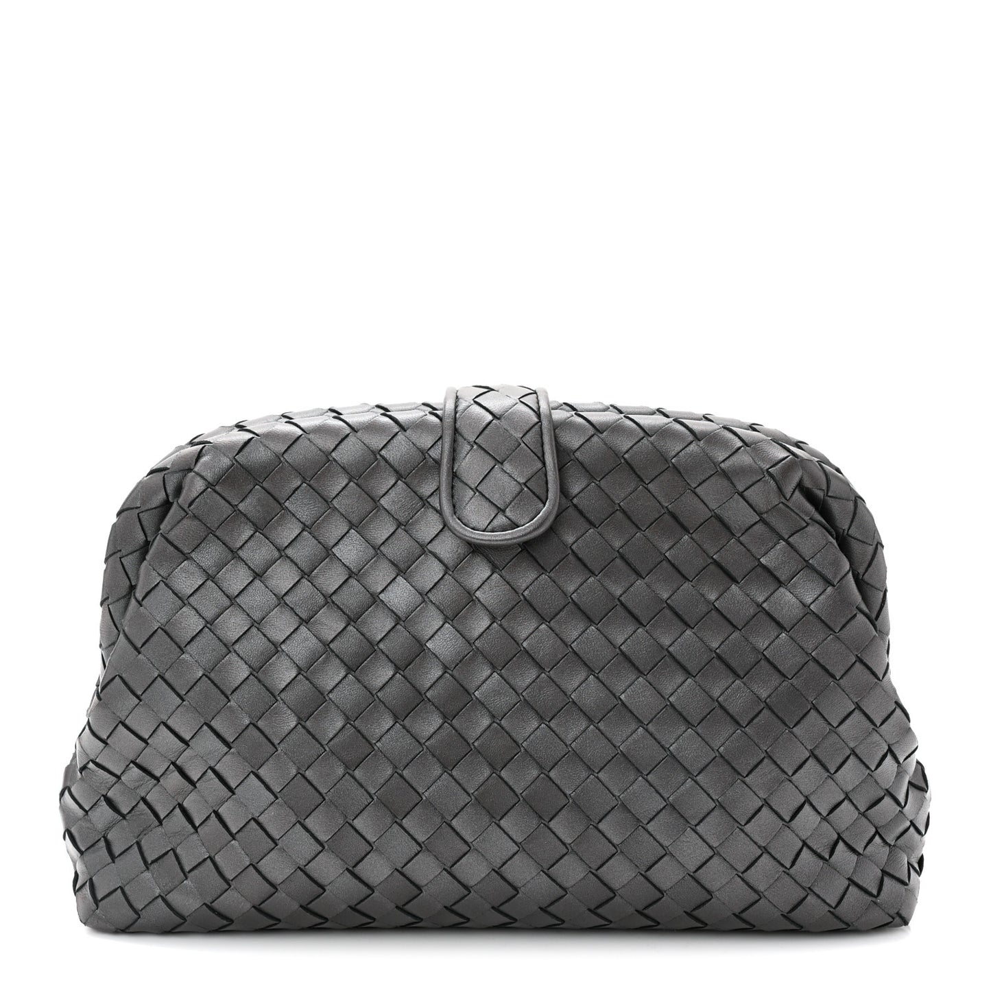 Nappa Intrecciato The Lauren 1980 Clutch Argento Ossidato