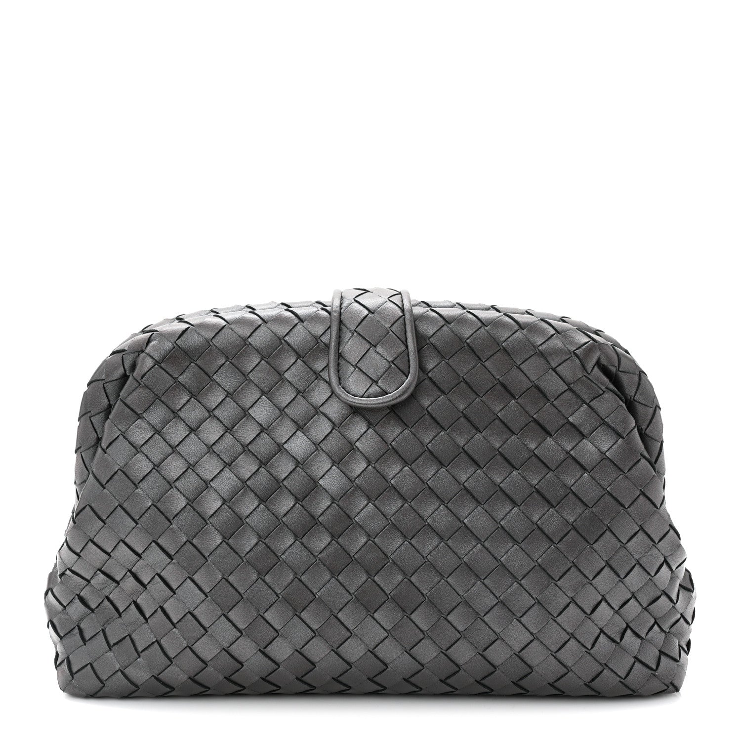 Bottega Veneta Nappa Intrecciato The Lauren 1980 Clutch Argento Ossidato 1 of 10