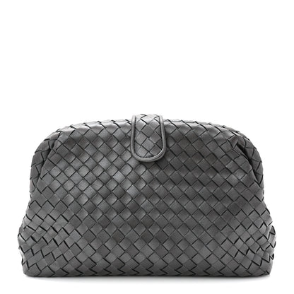 Bottega Veneta Nappa Intrecciato The Lauren 1980 Clutch Argento Ossidato 1 of 10
