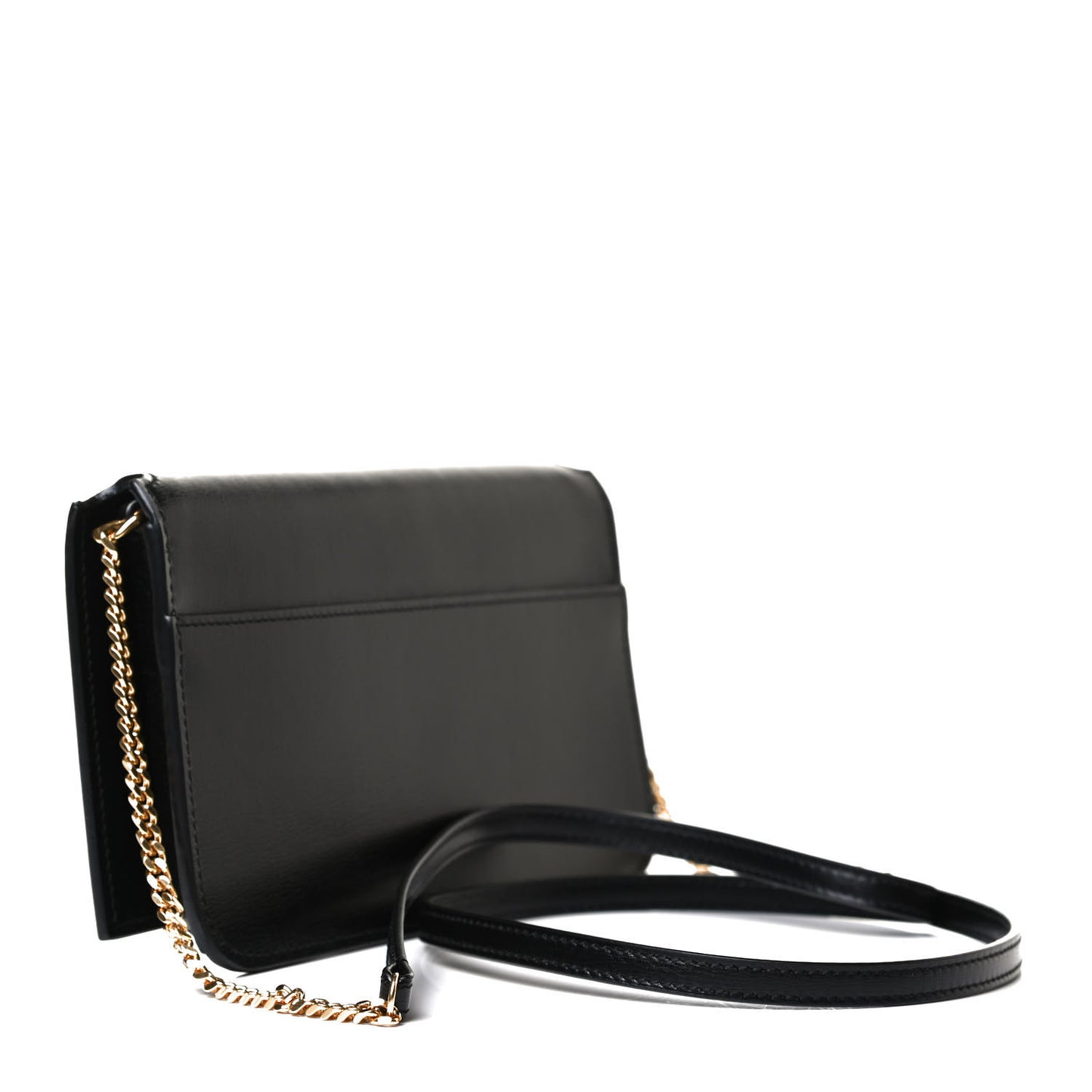 Smooth Calfskin Monogram Phone Holder Crossbody Black
